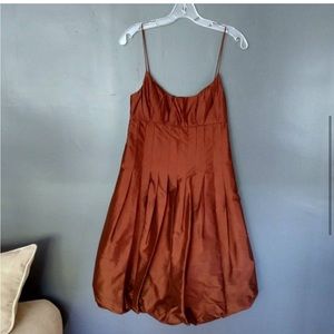 Chocolate silk bubble hem cocktail dress